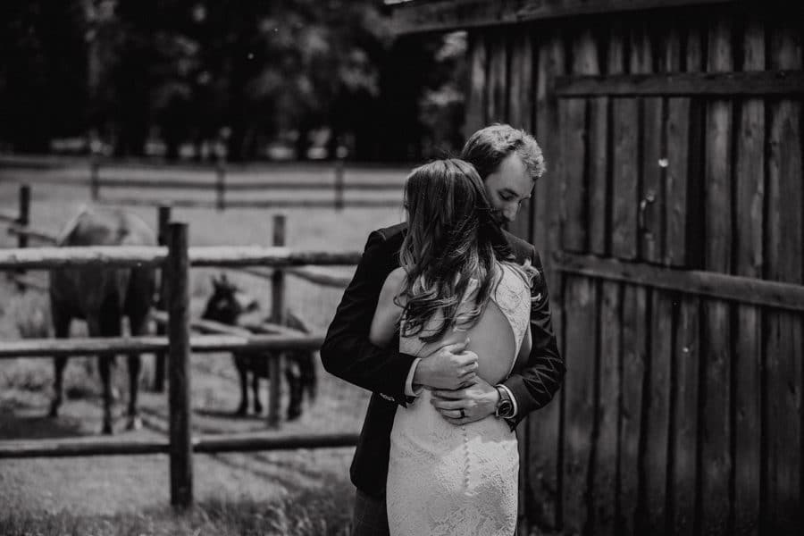 first look with the bride and groom