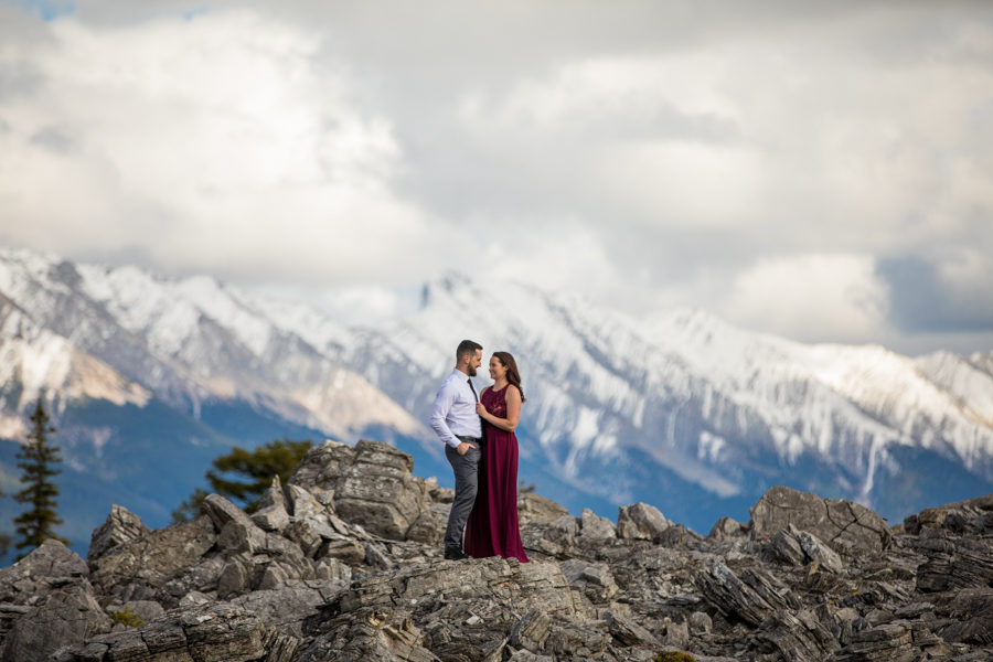 on top of a mountain engagement