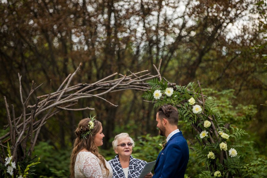 wedding set up from woodland and wildflower weddings