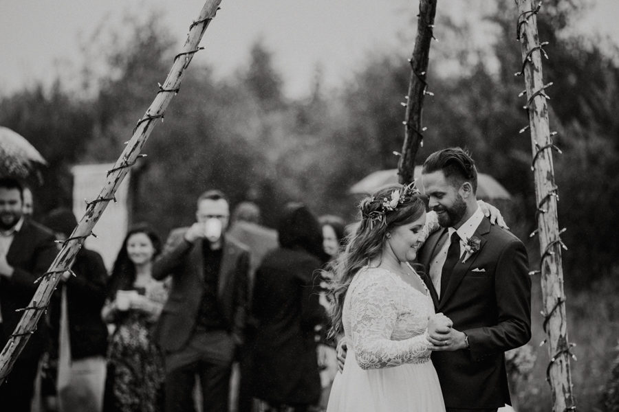 woodland and wildflower First dance for bride and groom