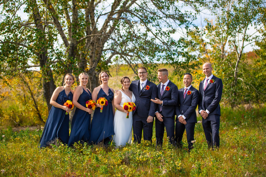 wedding party pics at nose hill park