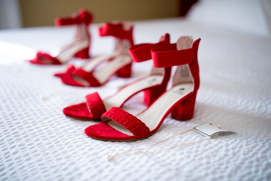 amazing red wedding shoes