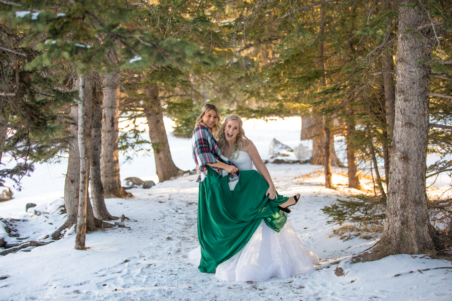 wedding party picture locations in Banff