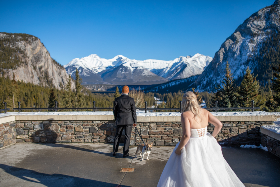 First look Fairmont Banff Springs wedding