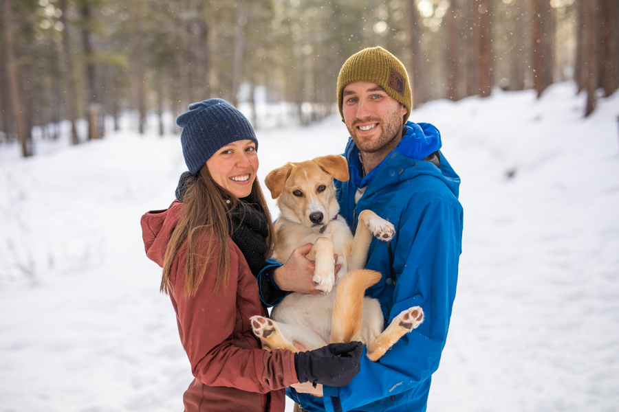 Calgary couples with their dog