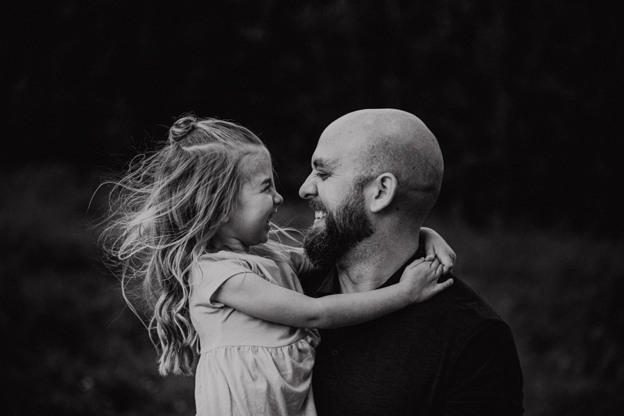 Local family photograph dad and little girl