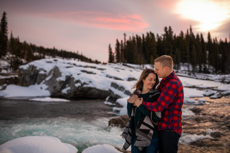 Engagement Photos at Elbow Falls in Bragg creek