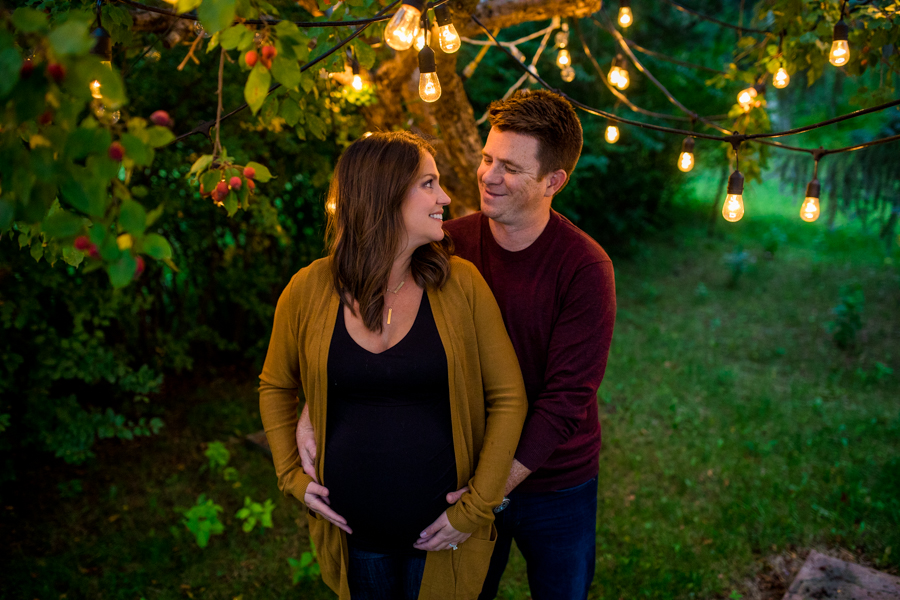 cute couple getting maternity photos in edmonton