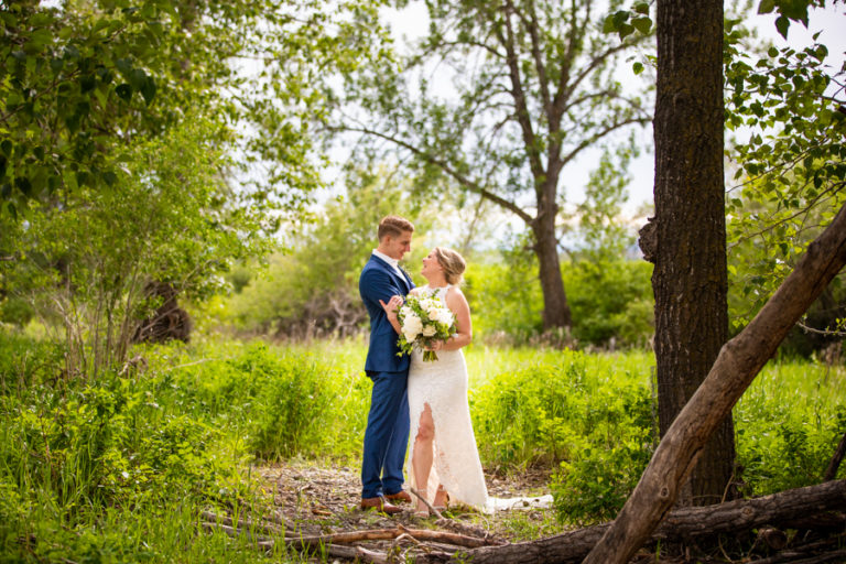 couple in Fish creek park wedding elopement, Calgary wedding photographer