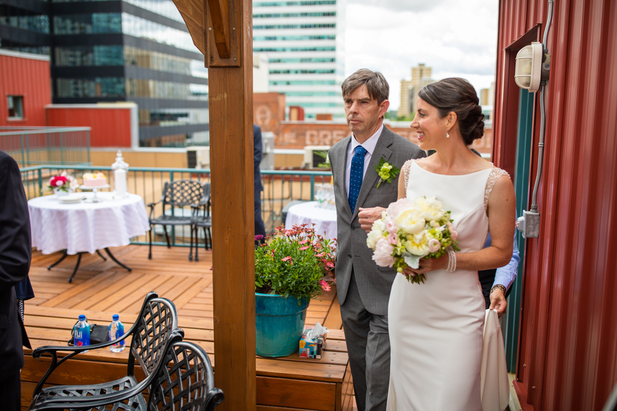 bride sees groom in edmonton elopement wedding