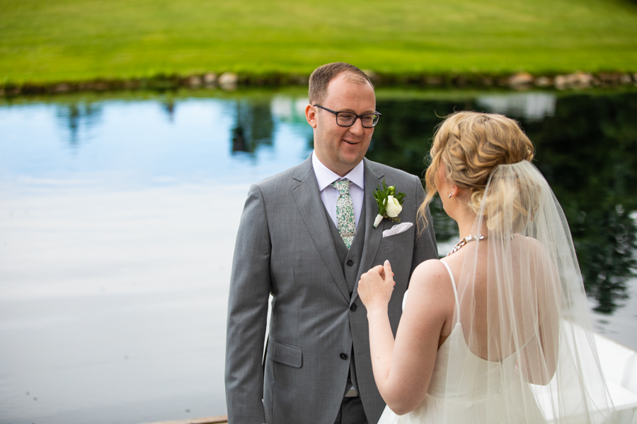 first look bride and groom