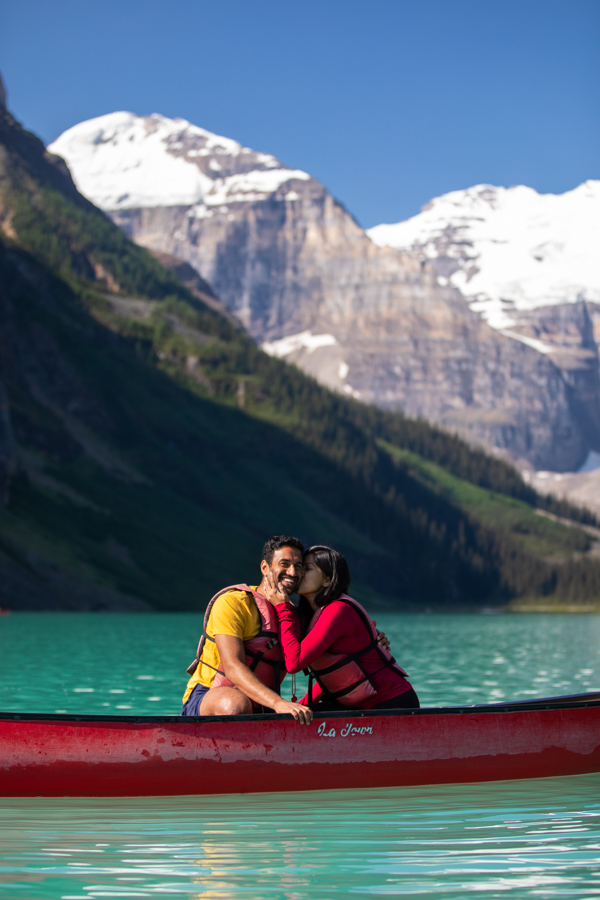 canoe on lake louise