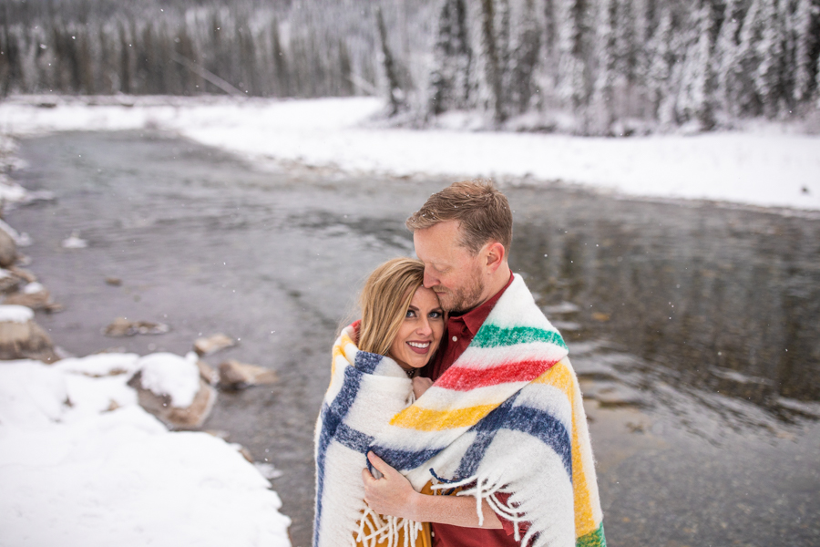 couple wrapped in a balnket