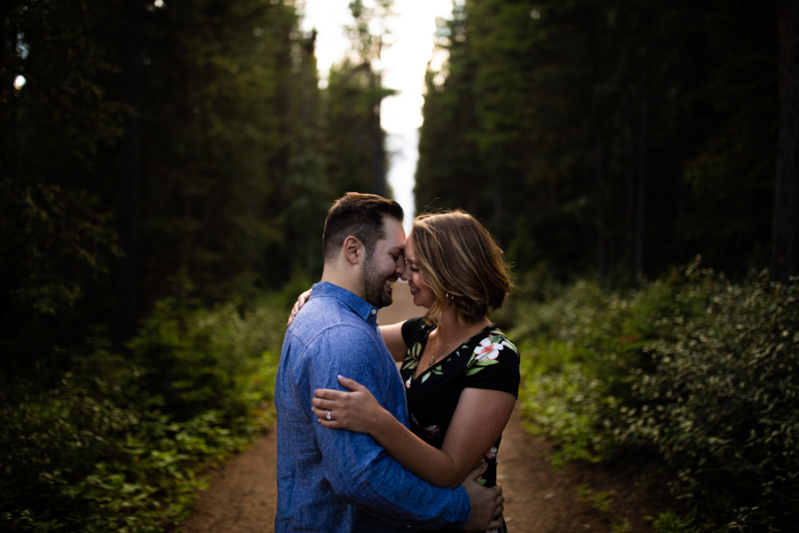 couple standing in a sunset