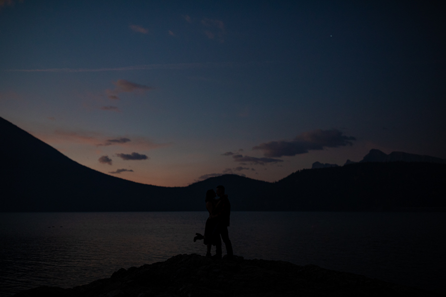 Lake Minnewanka sunrise engagement