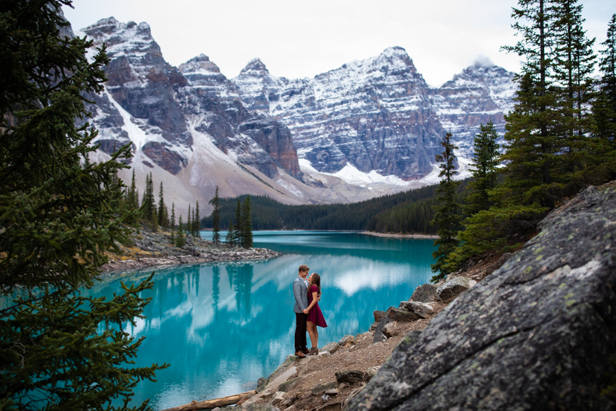 Lake Moraine Engagement Photos