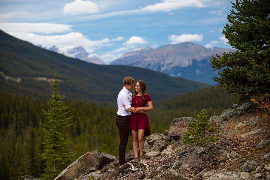 Lake Moraine Engagement Photos Banff Canada