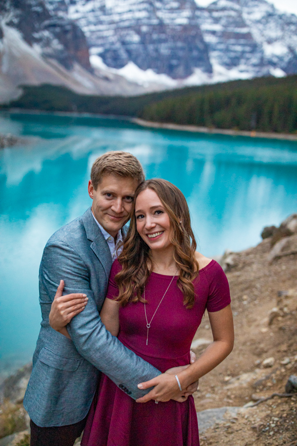 Cute couple at moraine lake