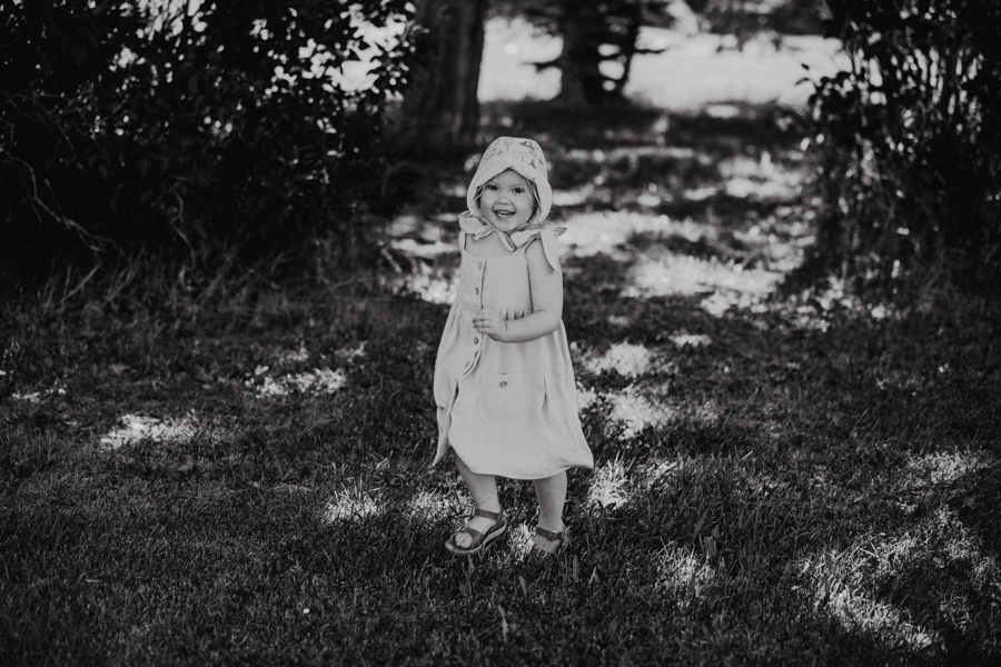 little girl in the forest